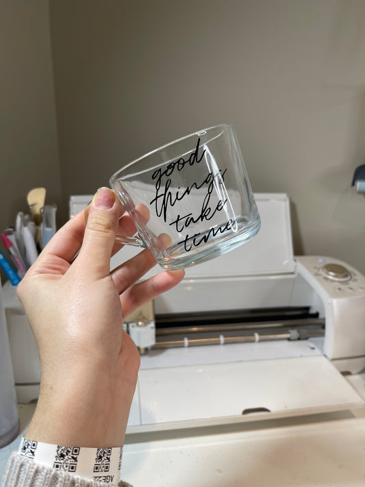 Good Things Take Time Mini Glass Mug