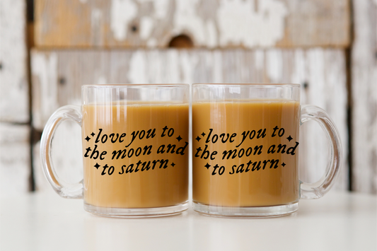 Love You to the Moon Glass Mug